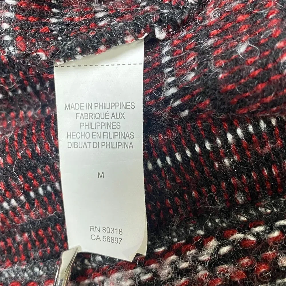 Lucky BrandWool Blend Drapped Asymmetrical Open Front Knit Cardigan Women Size M
